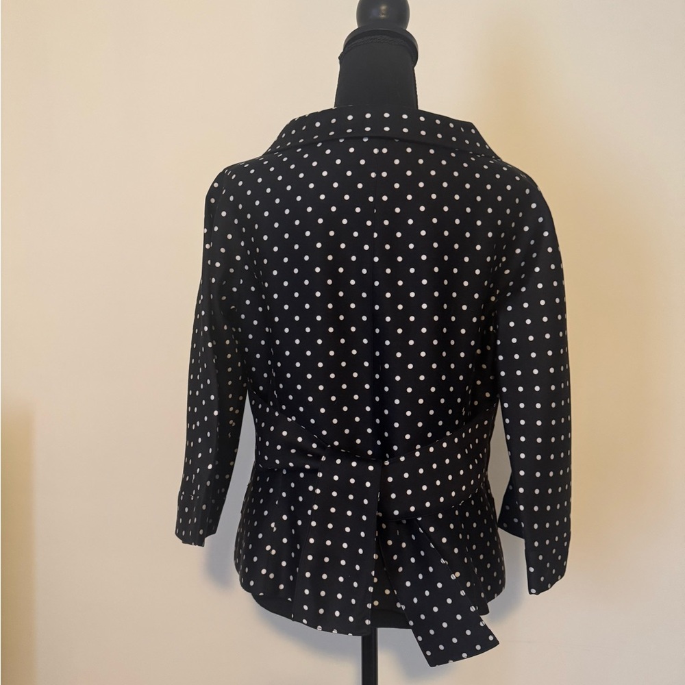 TERI JON Black & White Polka Dot Blazer Jacket Size 10 - Picture 3 of 6